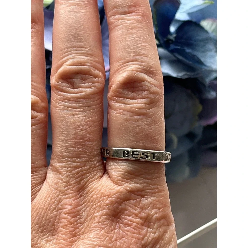 Best Friends Forever Ring Silver Tone Band Ring Size‎ 8 Friendship Jewelry